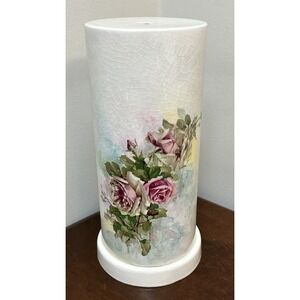 Vtg 1950's Charles Houston Pottery Lamp Base MCM 11" Tall Floral Glazed *Parts*